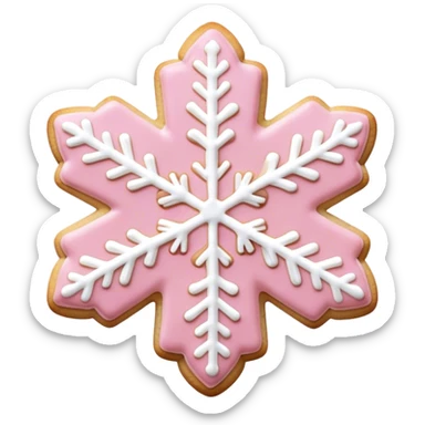 Light pink snowflake cookie sticker