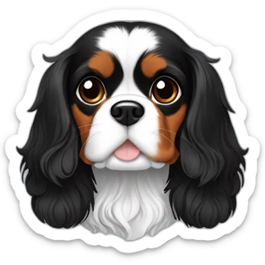 Cavalier King Charles Spaniel tricolor black sticker