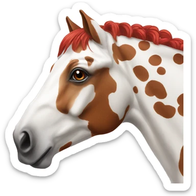 a red and white spotted horse  sticker