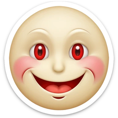 Insane smiley face who’s greedy and has red tired eyes  sticker
