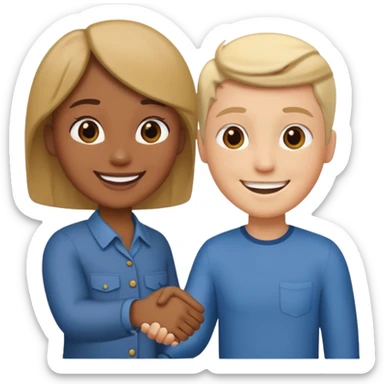 hand shake different color skin sticker