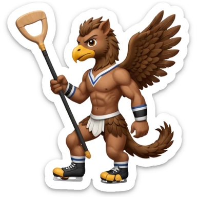 a griffin with a hockey stick sticker