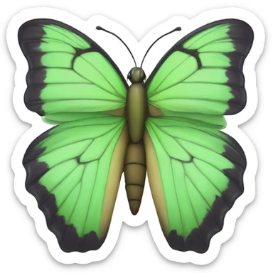 mariposa monarca verde en una flor sticker