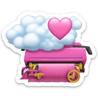 combine the pink heart emoji and the cloud emoji sticker