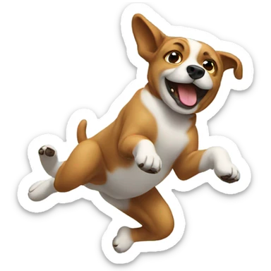 dog doing a back flip sticker