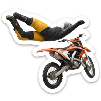 Dirtbike rider backflip sticker