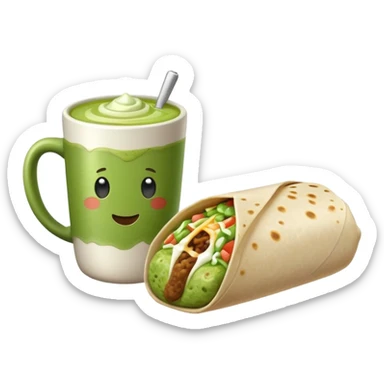 A matcha tea with a borito sticker