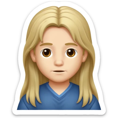 Niño con pelo largo sticker