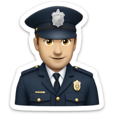 Macron en policier sticker