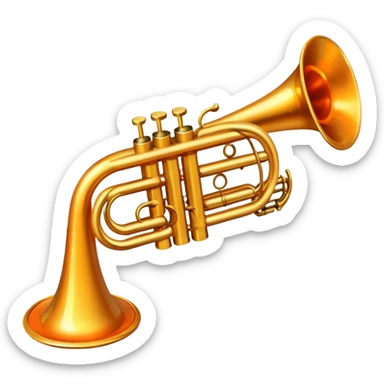 trumpet with orange hair sticker
