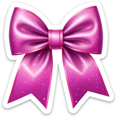 hot pink glitter bow sticker
