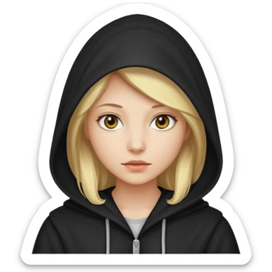 Hooded blonde woman sticker