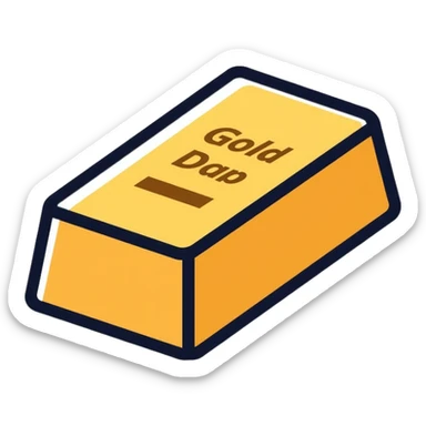 metal ingot, gold bar sticker