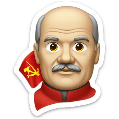 lenin with USSR flag sticker