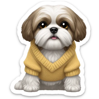 Shihtzu cross shnauzer with sweater sticker