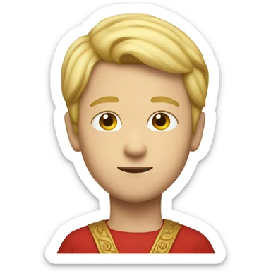 figure with blond hair and red tunic a boy sticker