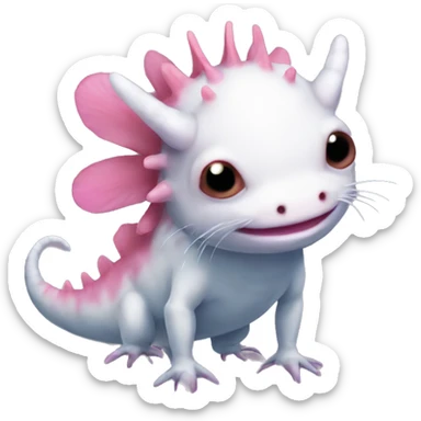 Axolotl furry anthropomorphic full body sticker