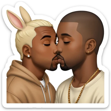 Playboy Carti kissing Kanye sticker