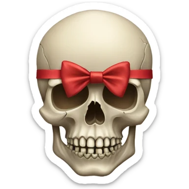 skull with a bow sticker