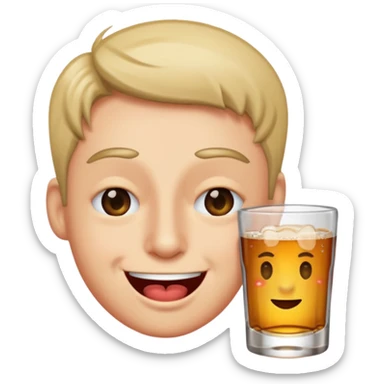 Wink emoji but drunk sticker