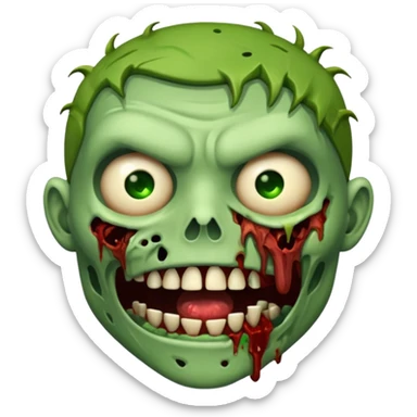Me faça um emoji de zumbi com a boca rasgada sticker