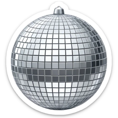 Silver disco ball sticker