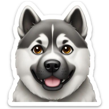 Black and gray American Akita dog sticker
