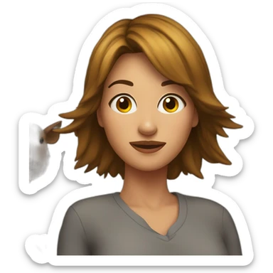 woman on wild boar sticker