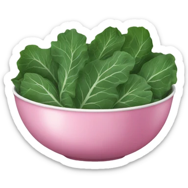 large pink bowl of collard greens sticker