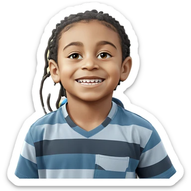 smiling boy under tree sticker