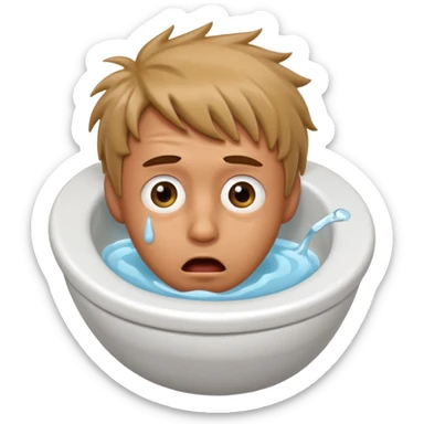 Random guys head sticking out of a toilet sticker