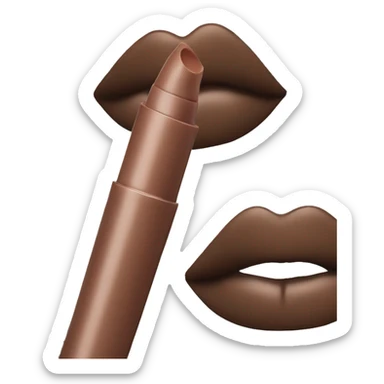 Lip gloss stick brown sticker