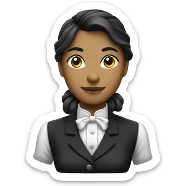 female butler with hair in ponytail sticker