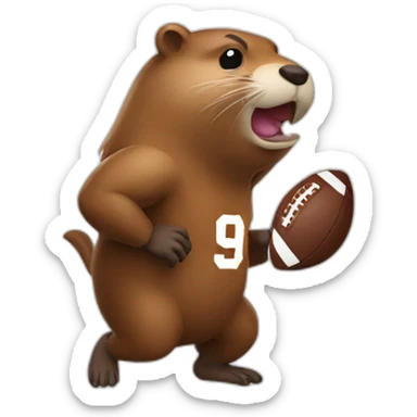 beaver-plays-football sticker
