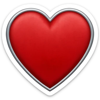 heart with a velvet texture and silver trim sticker