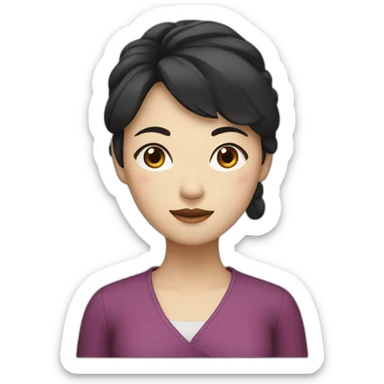 Chinese woman with dark hair sticker