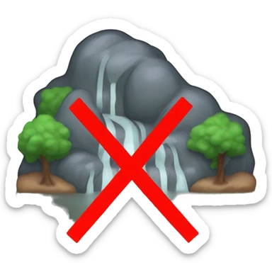 A flood symbol with a red stroke through it, indicating that flood are prohibited from this location sticker
