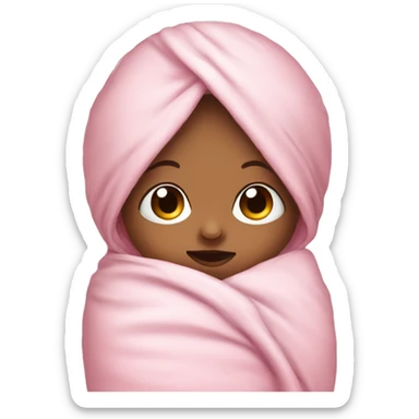 Newborn baby in pink swaddle sticker