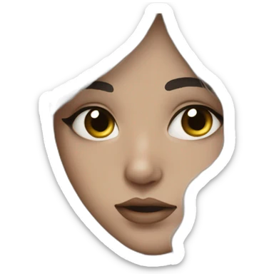 White haired girl, black eyes and freckles sticker