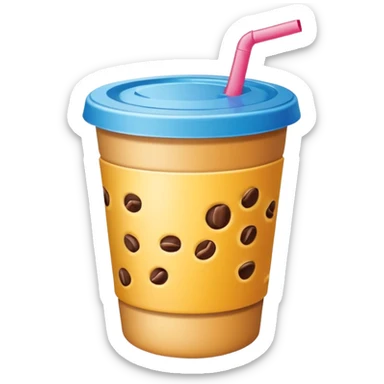 Minimal icon of a snack and drink cup with a subtle accent in #FF3D00, clean and modern cafeteria mood sticker