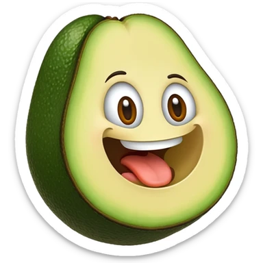 Avocado with a big mouth  sticker