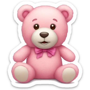 pink plush teddy bear sticker