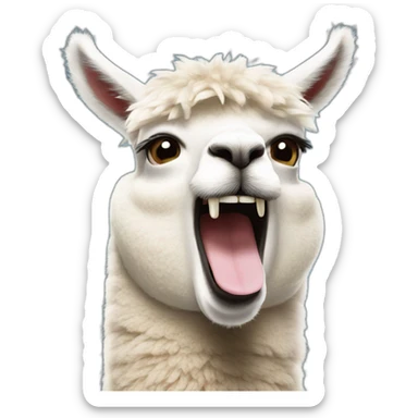 laughing alpaca face sticker