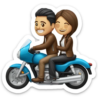 novios en motocicleta sticker