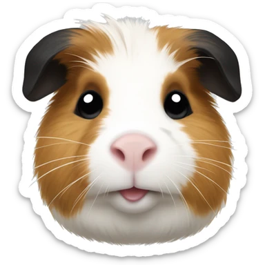 Guinea pig with black white and tan fur sticker