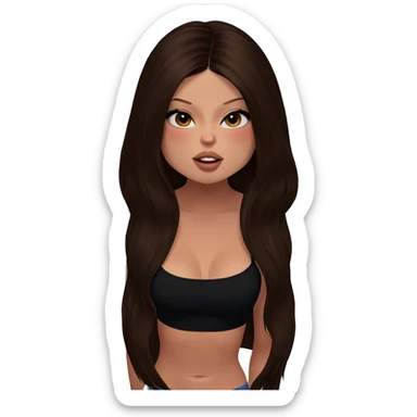 brown-haired girl indoors portrait sticker