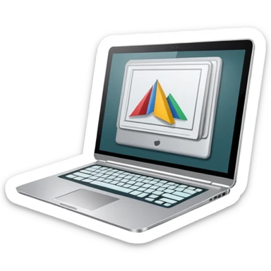 create an emoji of a laptop that has autocad architectural drawings on the screen sticker