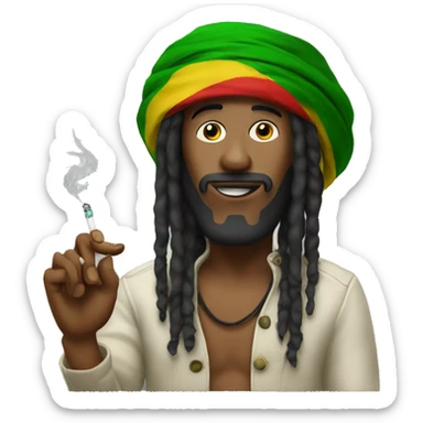 Rasta man with cigarette  sticker