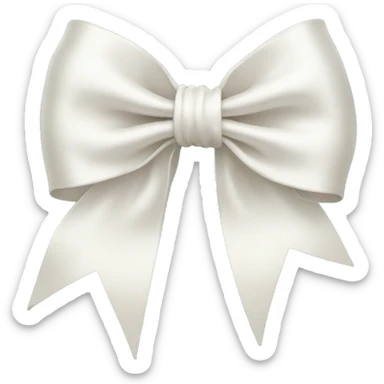 Silk white bow  sticker