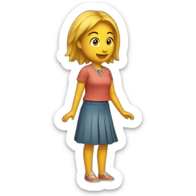 Chica saludando sticker